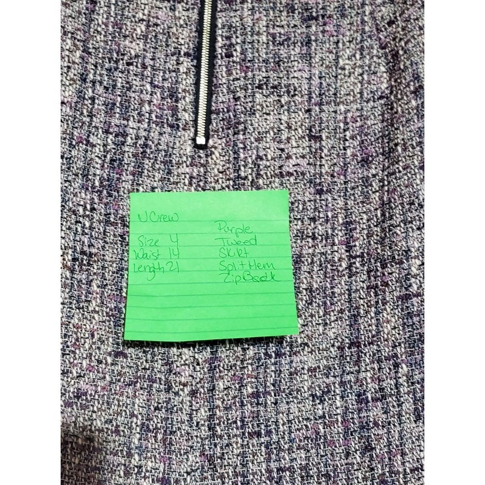 J Crew Purple Tweed Pencil Skirt Vintage - Picture 7 of 7